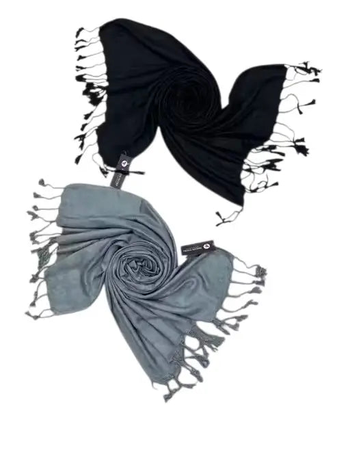 Pack of 2 Ekom self-design viscose rayon stoles, soft wraps with intricate patterns, ideal for jewelry and accessory styling.
