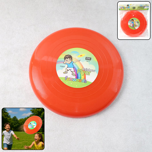 Wukusy Funwoods Big Outdoor Flying Disc toy for kids, showcasing a colorful plastic disc for outdoor throw and catch games.