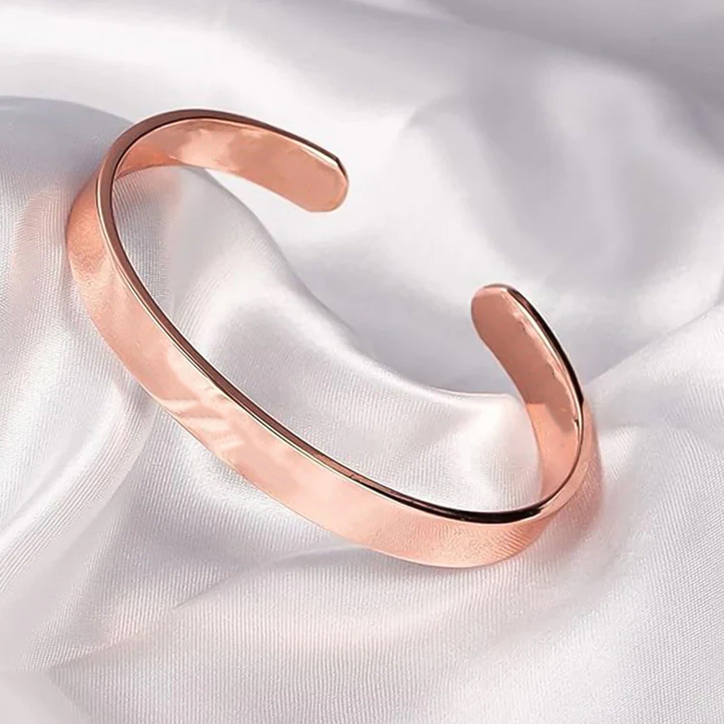 Elegant rose gold-plated open cuff bracelet by Wukusy featuring a sleek, stylish design for fashion accessories.