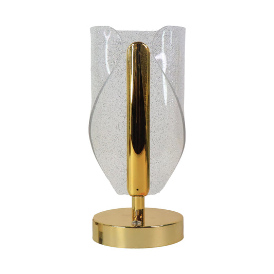Luxury crystal table lamp with USB charging port by Wukusy, elegant home decor lighting with clear crystal design.
