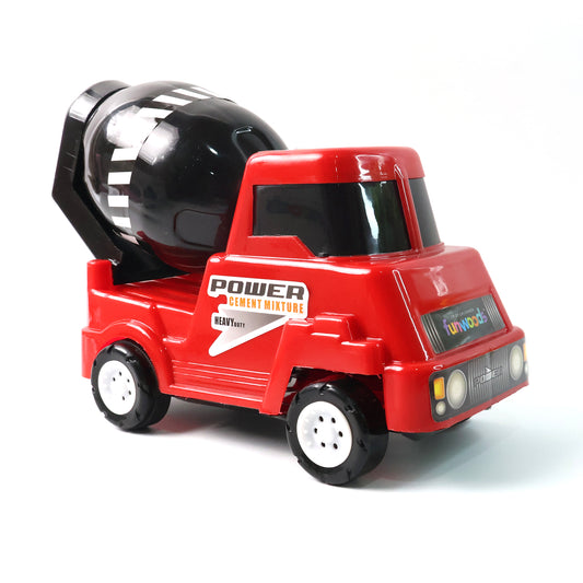 Wukusy Funwoods Kids Power Cement Mixture Toy Truck showing colorful toy truck with cement mixer drum for children