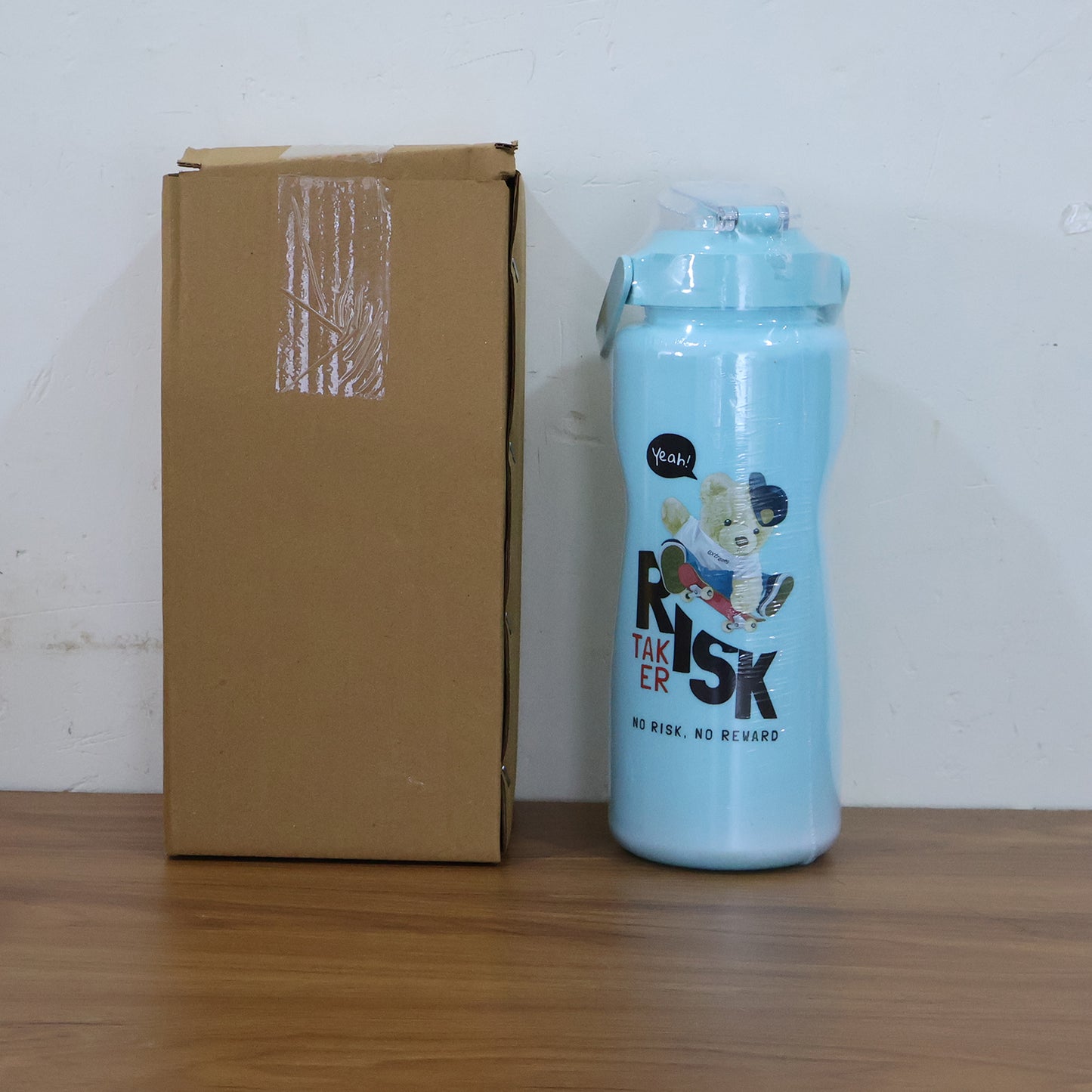 Wukusy Risk Taker printed water bottles set with 2000ml, 900ml, and 300ml sizes for home improvement.