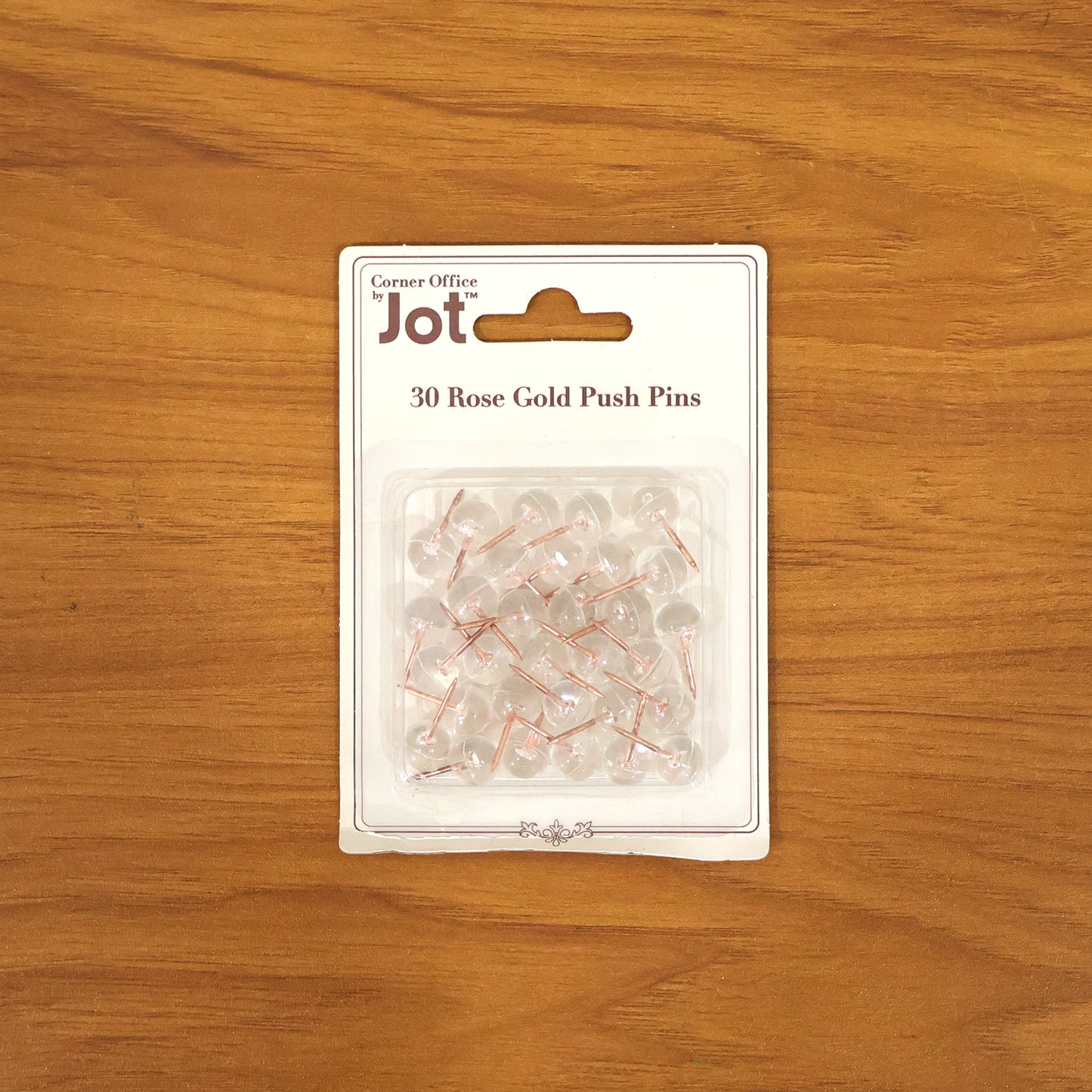 Set of 30 transparent crystal head push pins for notice boards, featuring sleek, clear design by Wukusy.