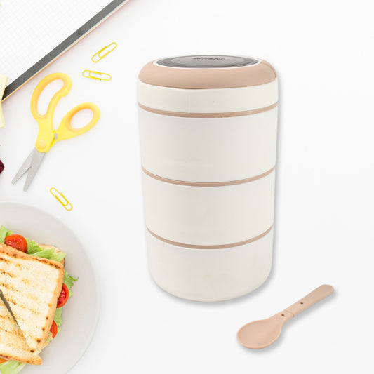 Wukusy Ganesh Smart Stack stainless steel lunch box with 2 and 3 layers, leak-proof, portable for office, school, or picnic use