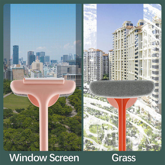Wukusy 4943 Window Cleaning Brush with multifunctional glass cleaning tools and 2-in-1 screen washing kit, suitable for home use