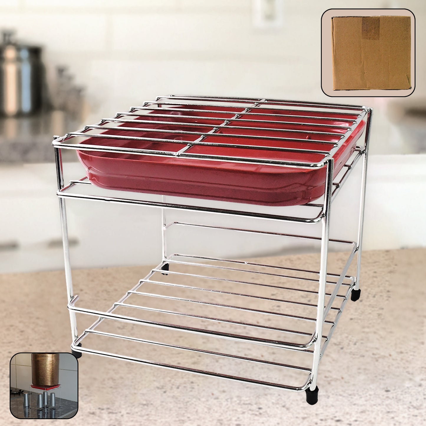 Wukusy stainless steel multipurpose utensils storage stand for kitchen organization with multiple slots for utensils.