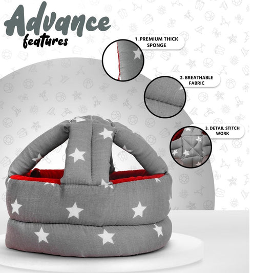 Wukusy baby safety helmet for head protection during crawling, soft adjustable helmet with ventilation for infants.