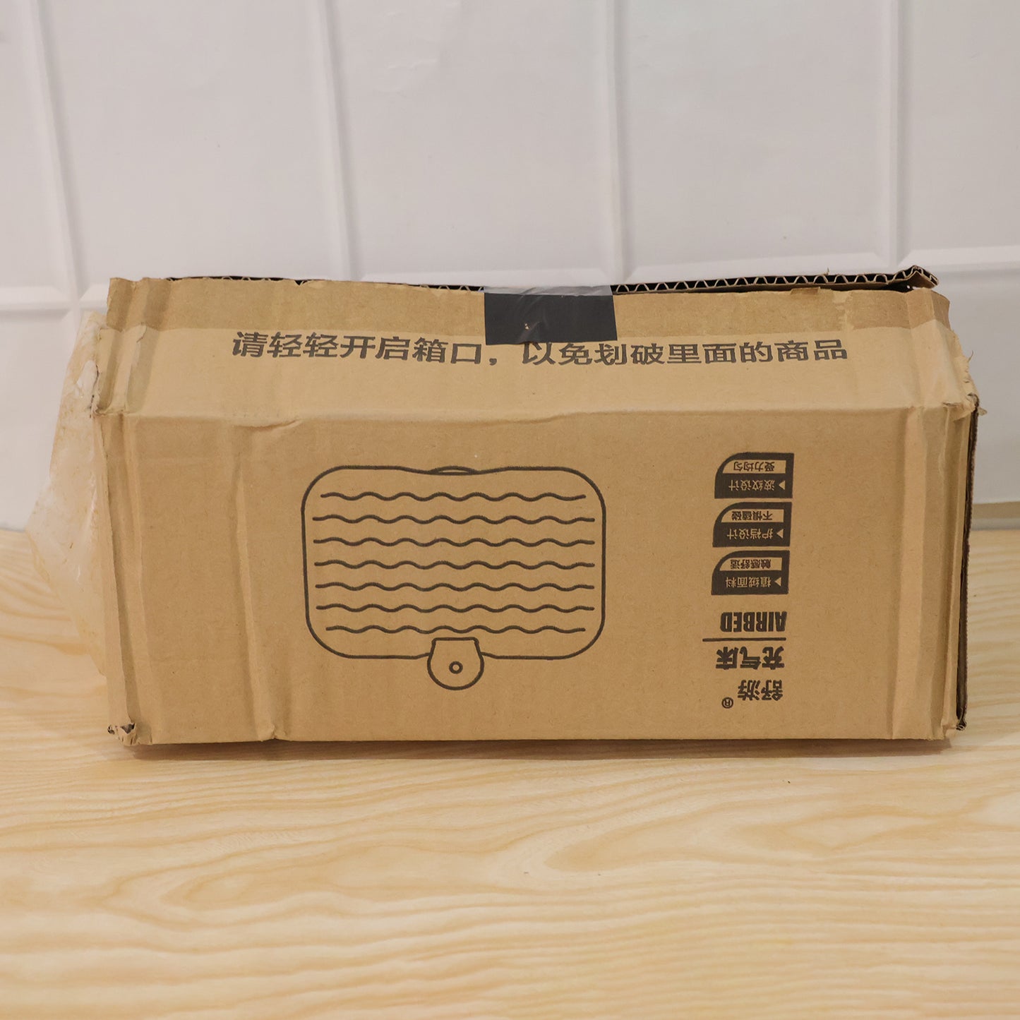 Wukusy car air mattress bed set with inflatable headrest, designed for travel comfort and relaxation inside a vehicle.