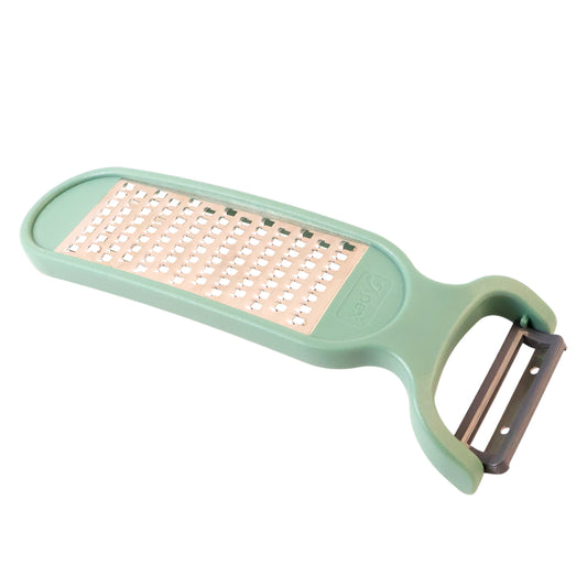 Wukusy Apex 2-in-1 vegetable grater and peeler combo tool, kitchen utensil with stainless steel blades for efficient vegetable prep.