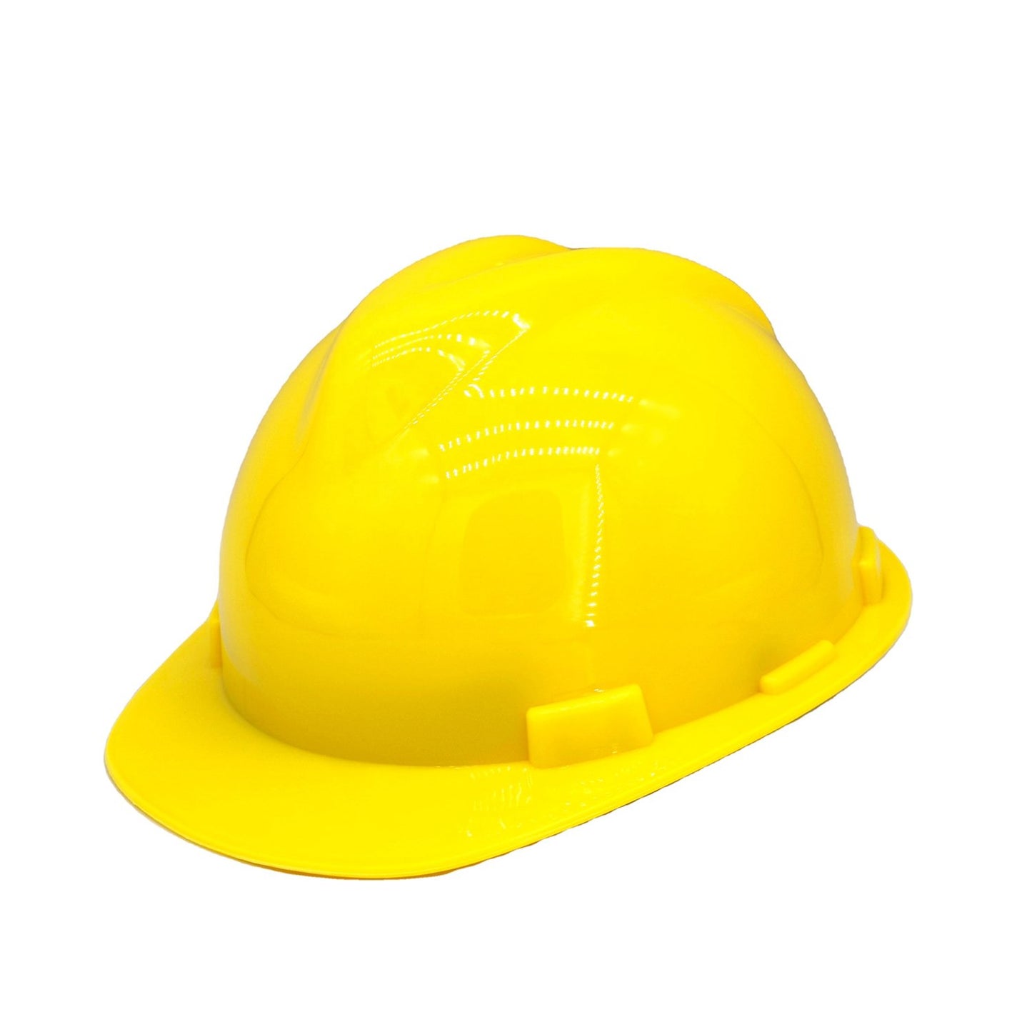 Yellow plastic hard hat by Wukusy, construction safety cap for construction workers, designed for protection on job sites.