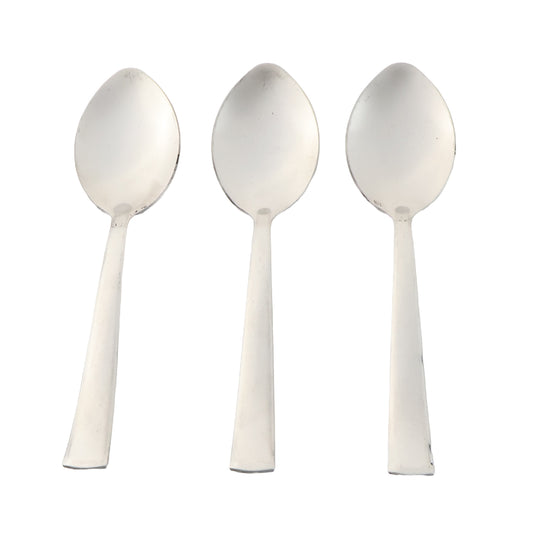 Set of three Wukusy everyday dining spoons for home and kitchen use, featuring sleek stainless steel design and comfortable handles.