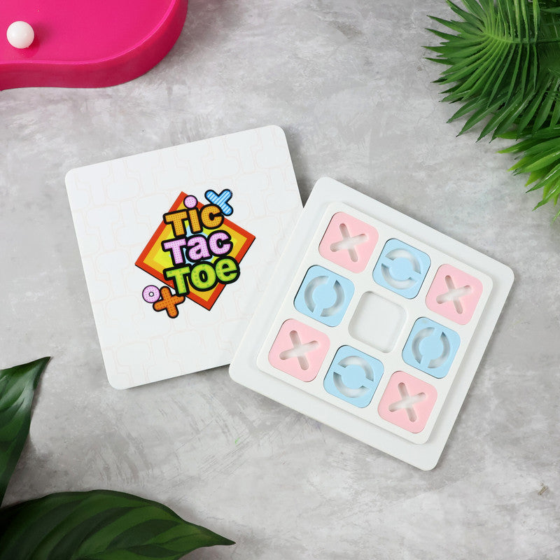 Wukusy Tic Tac Toe classic strategy board game for kids with a 3x3 grid and colorful X and O game pieces.