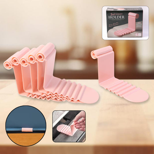 Set of six Wukusy universal bed sheet holder clips, designed to secure sheets and prevent slipping on the mattress.