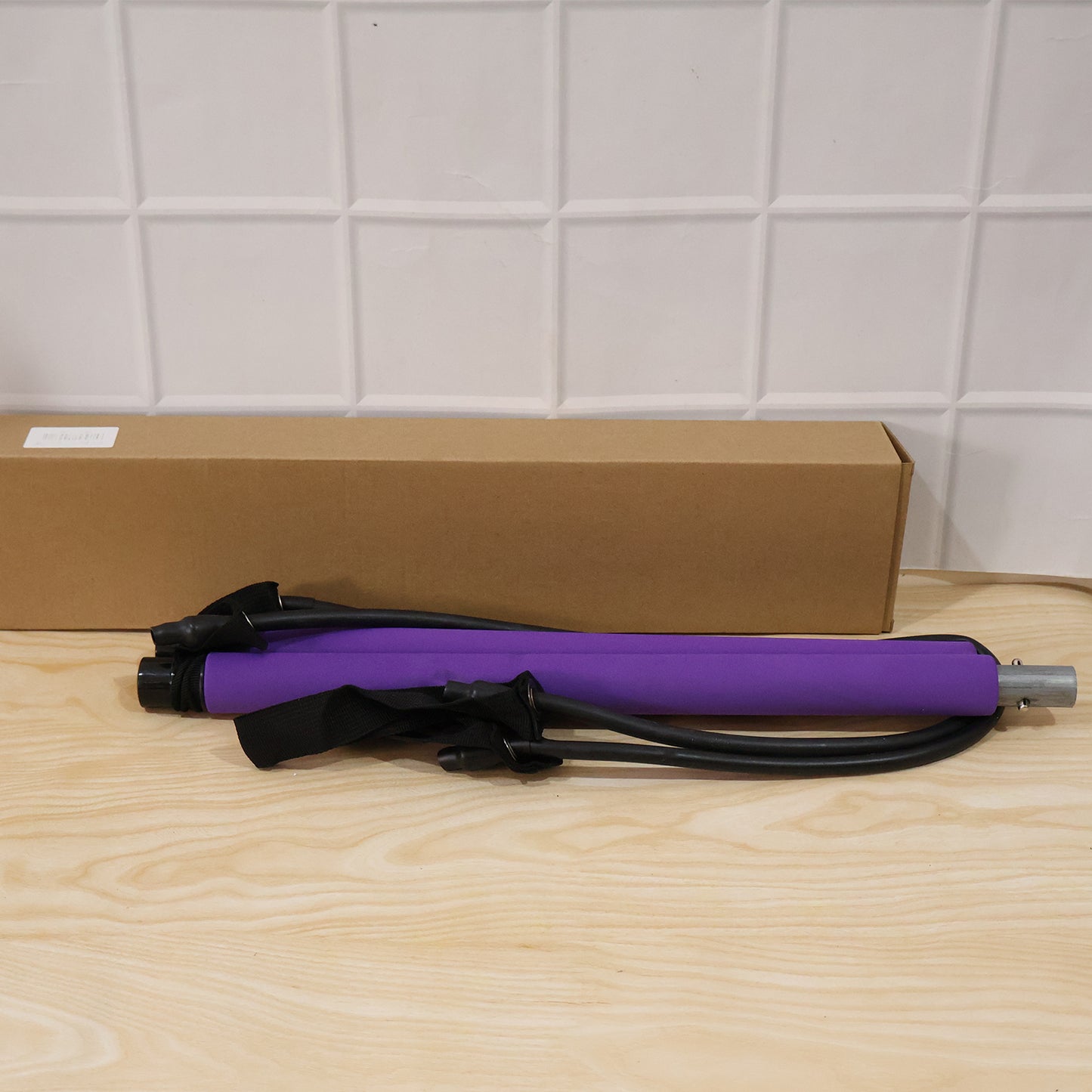 Wukusy fitness exercise tube rod with resistance bands, gym equipment, and Pilates bar, showing the two-piece workout set on a white background.