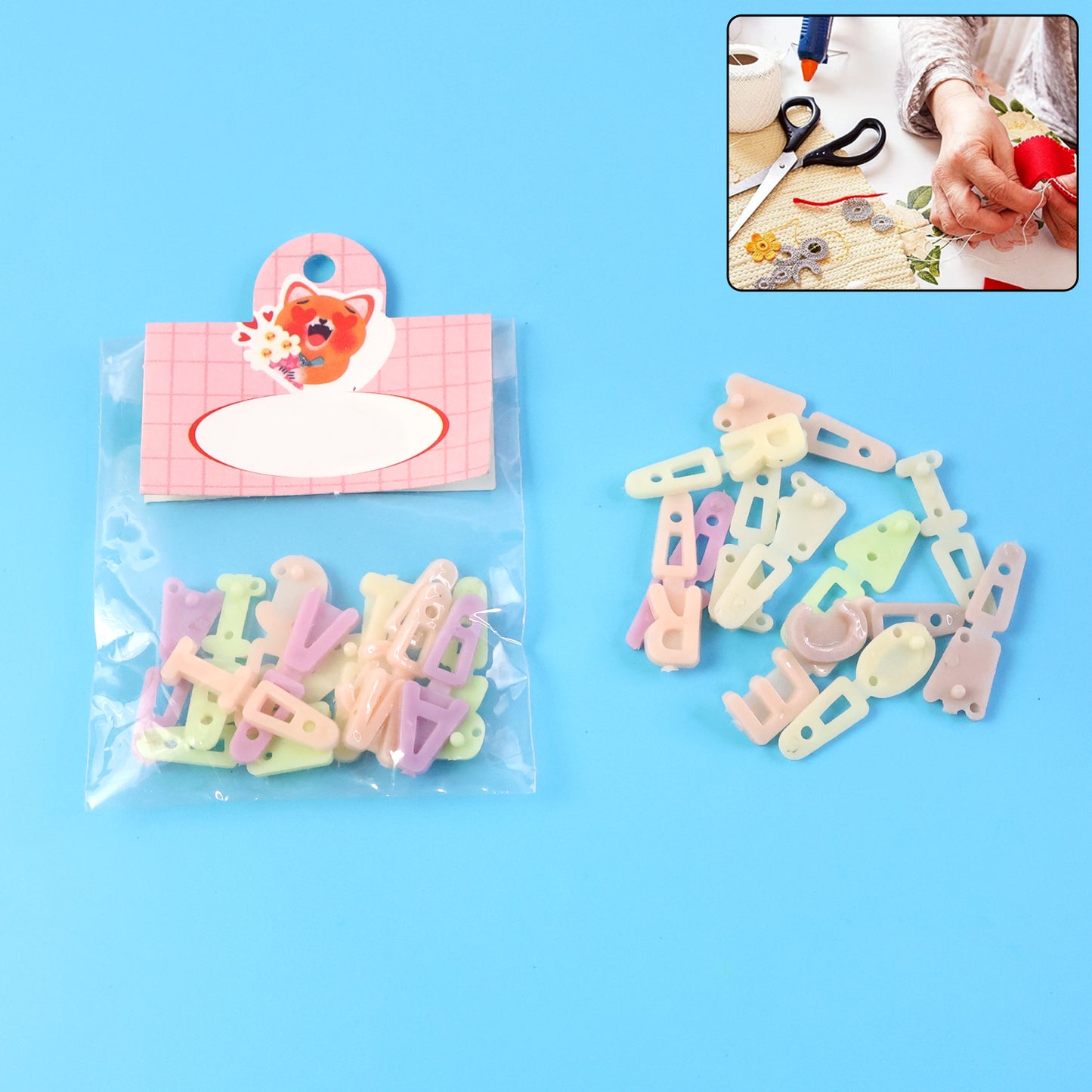 Wukusy alphabet letter beads set for craft decoration, featuring colorful plastic letters ideal for DIY projects and office crafts.