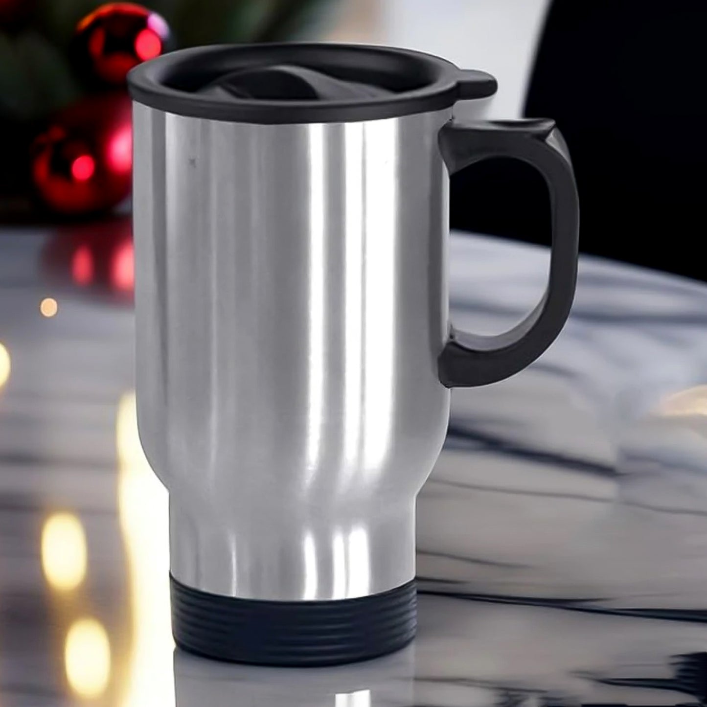 Wukusy stainless steel vacuum insulated glass coffee cup with lid and handle, showcasing a sleek design and double-wall insulation.