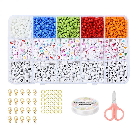 Wukusy Premium DIY bracelet making kit with colorful beads and supplies for home jewelry craft projects.