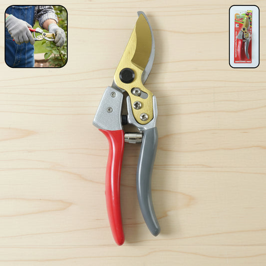 Wukusy 8-inch garden pruning scissors with sharp blades for trimming plants and shrubs, lightweight and ergonomic design.