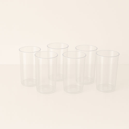 Set of six Wukusy Supermom Martini clear glassware with elegant stems and wide bowls for stylish cocktails.