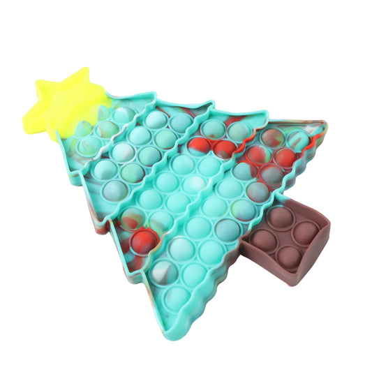 Wukusy premium tree shape silicone Pop It fidget toy with colorful bubbles for sensory play and stress relief.