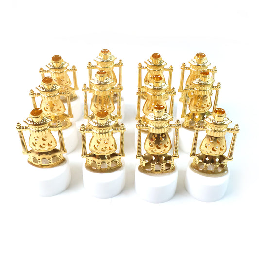Set of 12 Wukusy vintage lantern-style decorative flameless LED candles for home decor, featuring classic lantern designs.