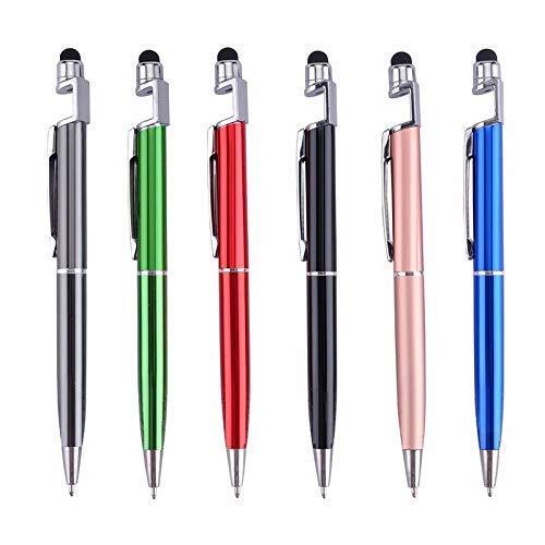 Wukusy 3-in-1 ballpoint stylus pen with mobile stand, featuring a sleek design and dual-function writing and touchscreen support.