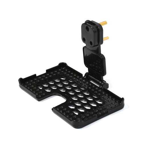 Black Wukusy multi-purpose wall holder stand for mobile charging, fits into socket and hangs mobile devices securely.