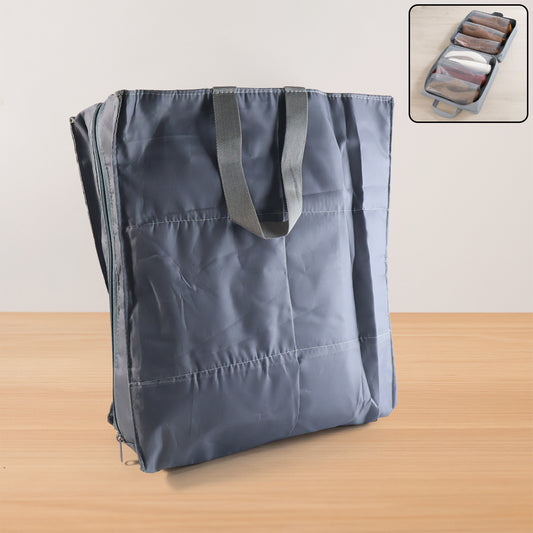 Wukusy travel shoe storage bag in black, compact design with zipper closure, ideal for organizing shoes during trips