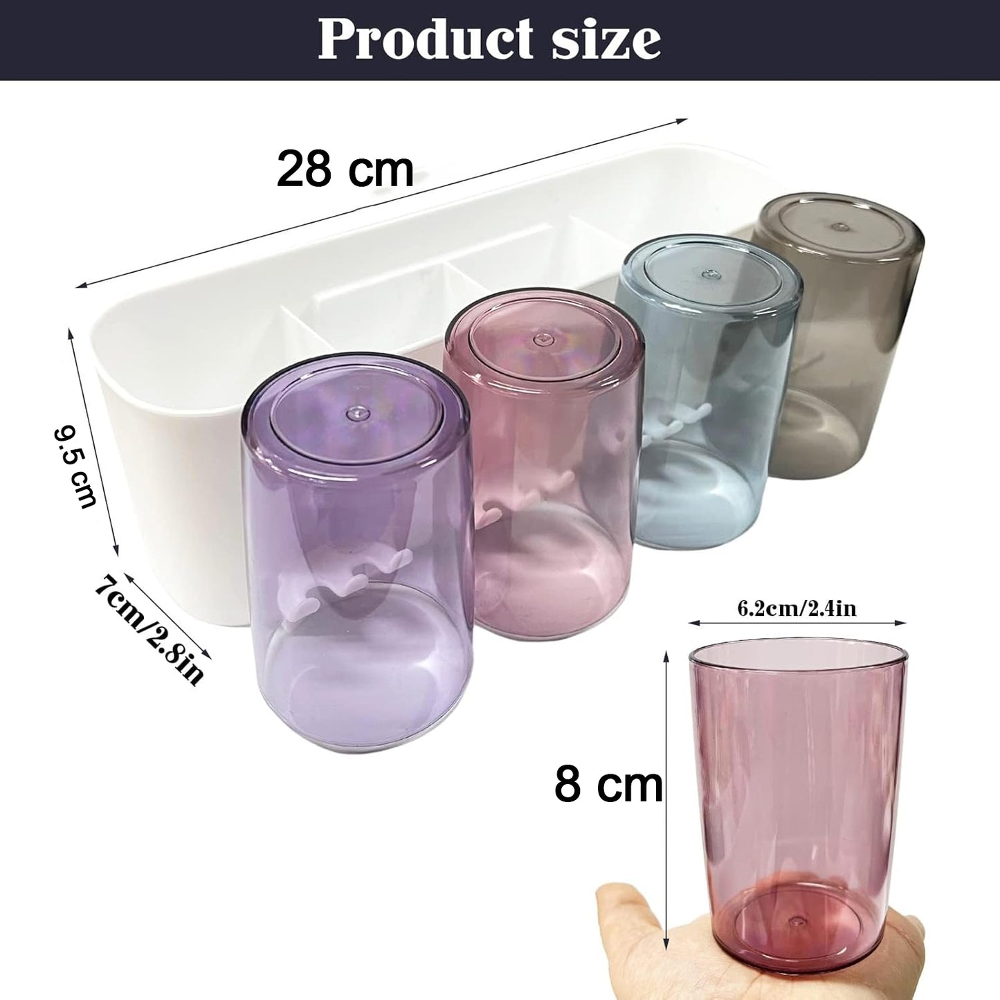 Wukusy wall-mounted toothbrush holder set with two compartments for toothbrushes and toothpaste, mounted on bathroom wall.