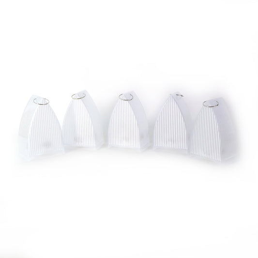 Set of five Wukusy LED flameless decorative lantern lights for home decor, displayed on a shelf with warm ambient lighting.