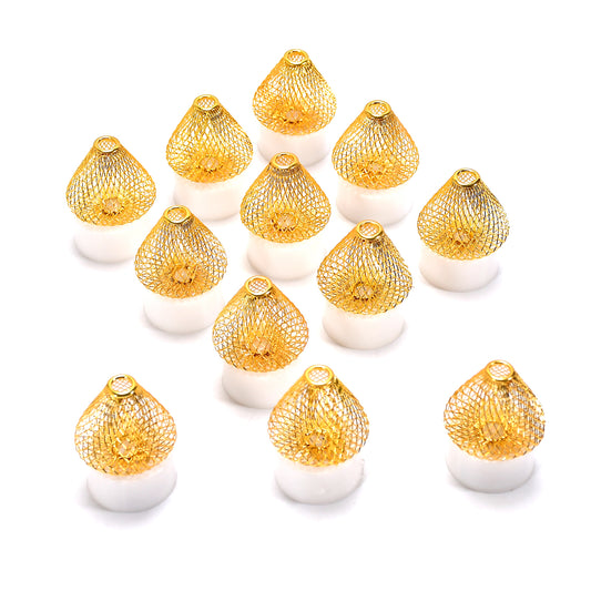 Set of 12 Wukusy flameless acrylic LED tea light candles for home decor, perfect for gifting, birthdays, festivals, and festive decor.