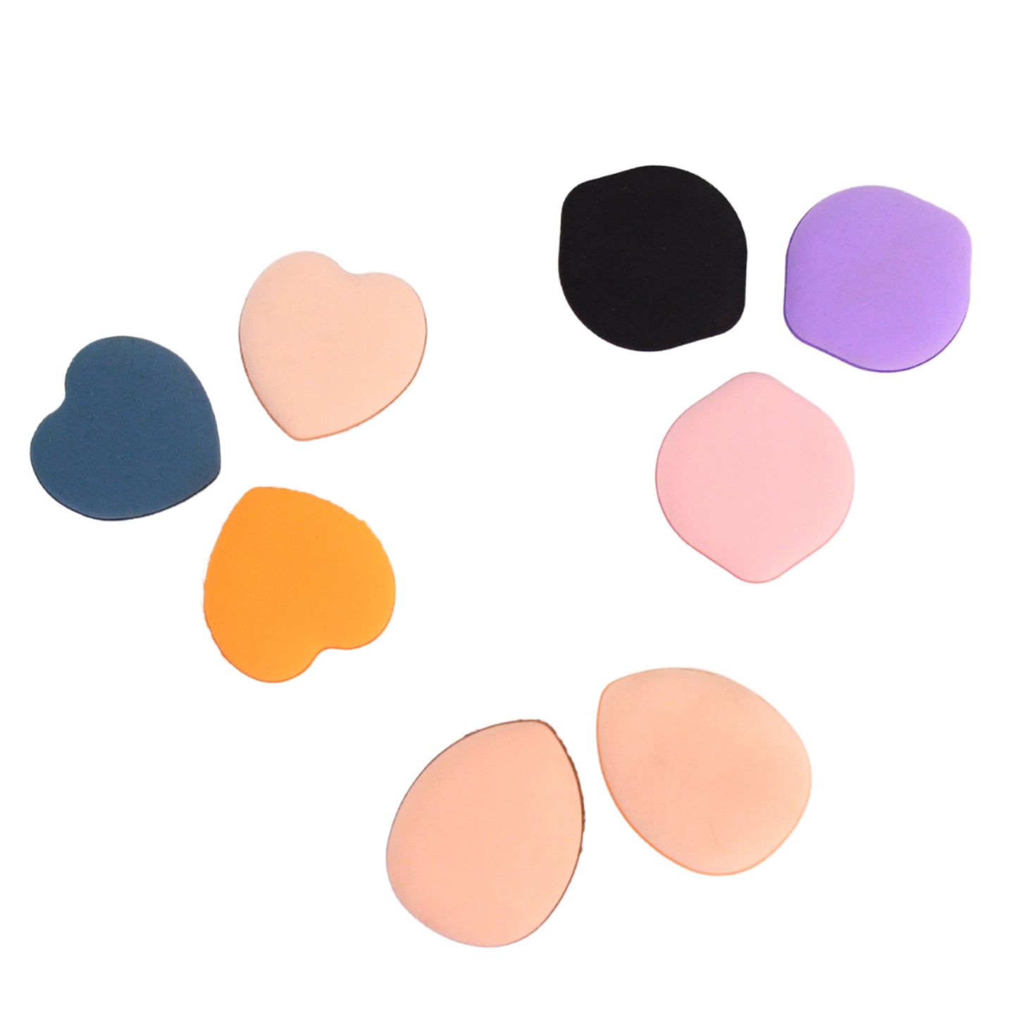 Set of 8 multicolour mini finger makeup powder puffs by Wukusy, perfect for precise application in health and beauty routines.