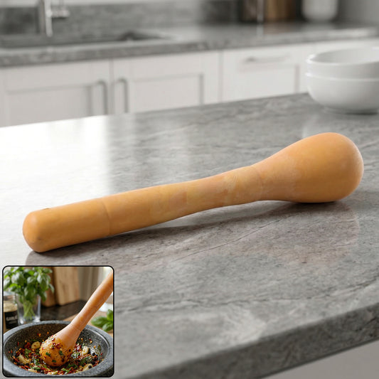 Wukusy manual masher grinder tool for kitchen use, showing a compact, handheld kitchen gadget with a textured mashing surface.