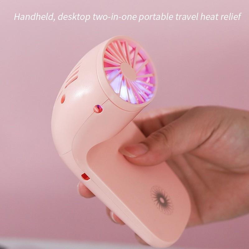 Wukusy 4814 portable mobile phone holder fan, handheld personal fan with multi-function design, charging capability, battery not included.