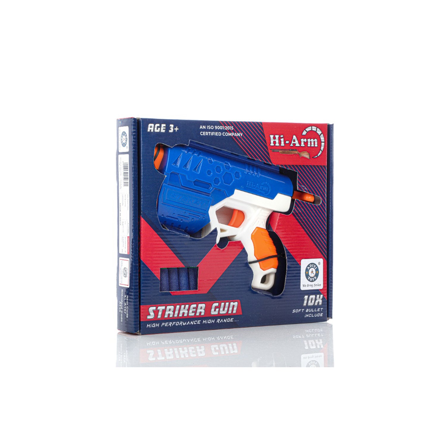Wukusy 1967 Hi-arm toy gun with 10x foam suction bullets, made of durable ABS plastic, designed for target shooting fun.