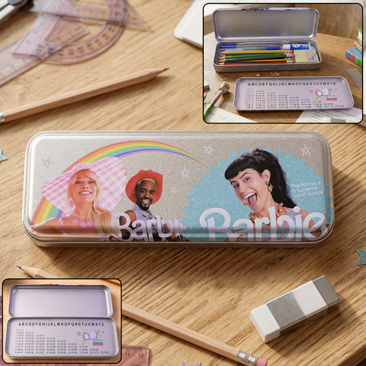Wukusy multipurpose printed metal pencil box with colorful design, compact storage for pencils and stationery items.