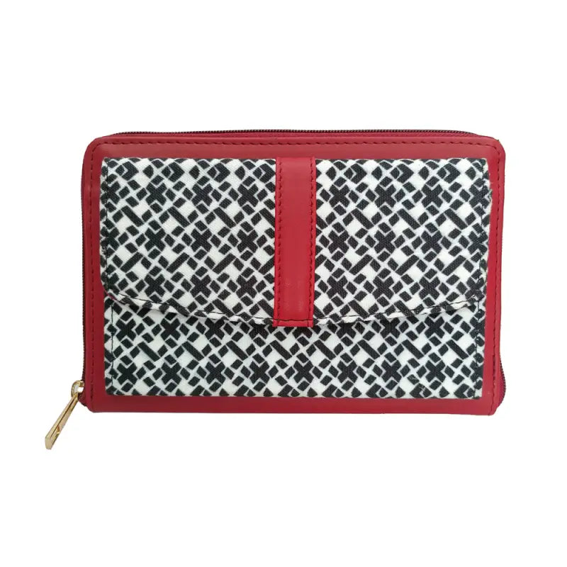 Blue vegan leather crossbody wallet for women and girls by Ekom, featuring a stylish compact design and adjustable strap.