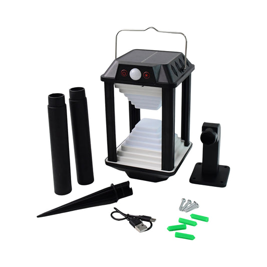 Wukusy garden solar induction LED wall lamp with motion sensor, mounted on outdoor wall, illuminating garden at night
