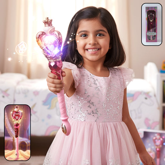 Wukusy Princess Magic Light Wand toy for kids with colorful lights and star-shaped top, battery not included, suitable for imaginative play