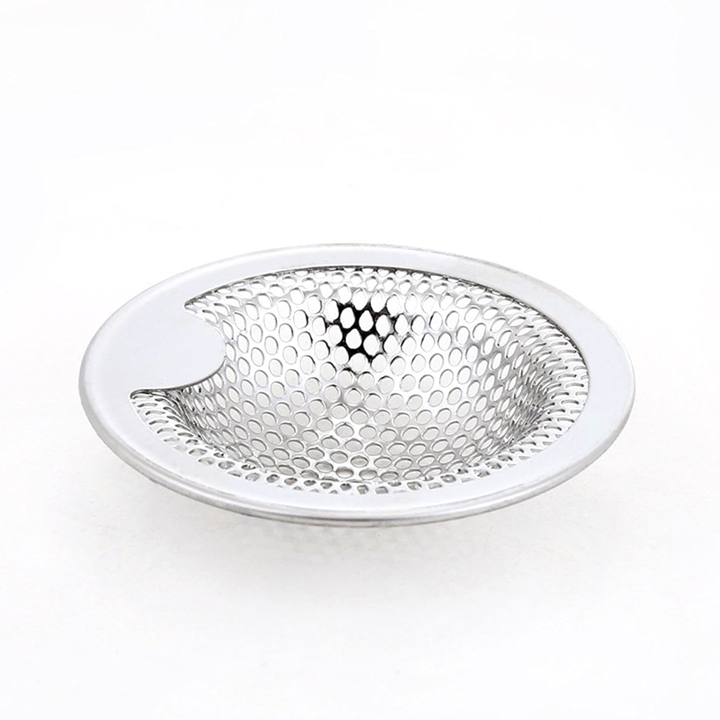 Wukusy stainless steel kitchen sink drain strainer and stopper, medium size, designed to prevent clogs and allow water flow.