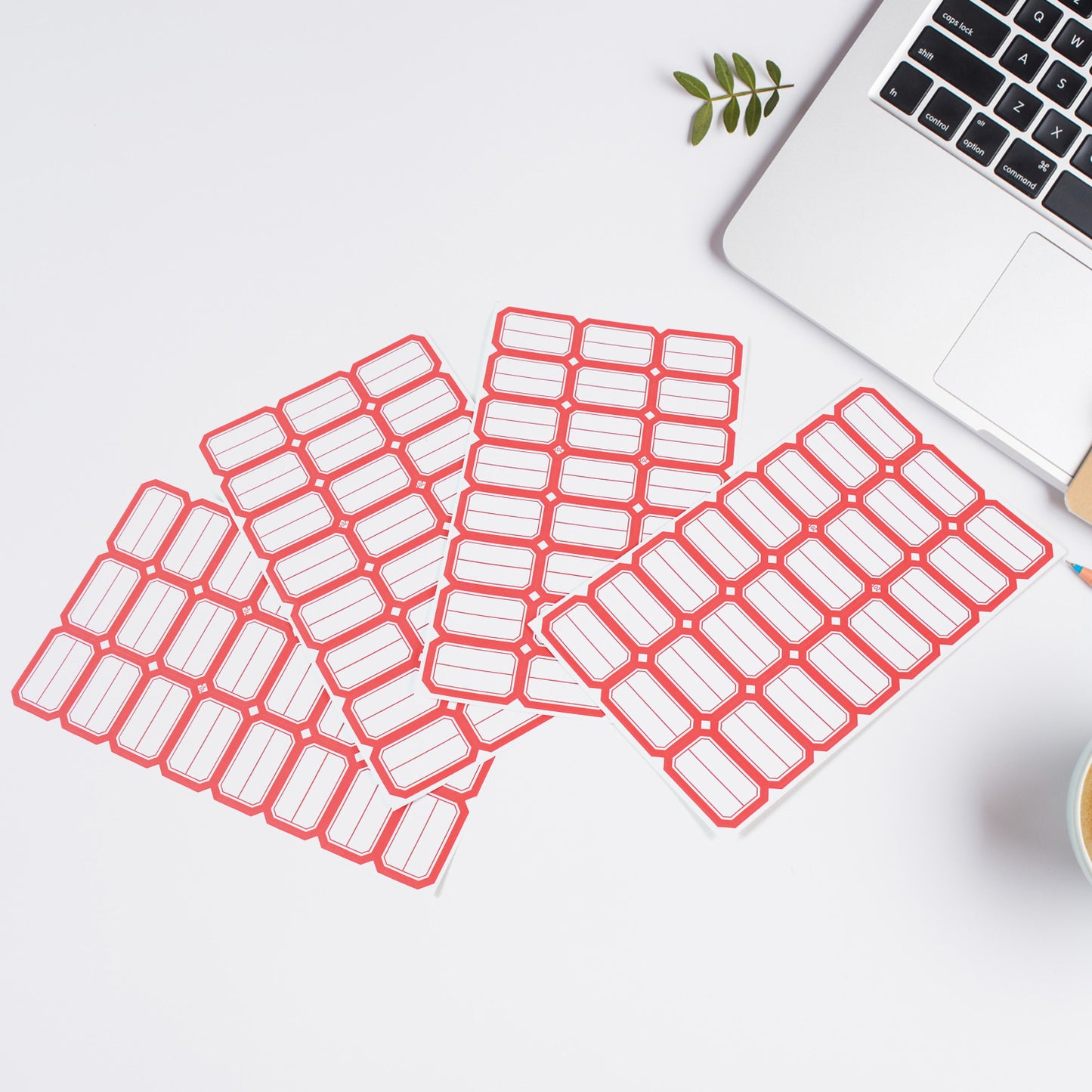 Set of 10 Wukusy office blank label sticker sheets with customizable adhesive labels for organization and labeling tasks.
