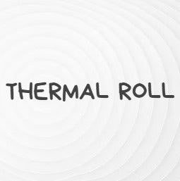 Wukusy thermal sticker roll with white adhesive labels on a roll, ideal for packaging and labeling needs