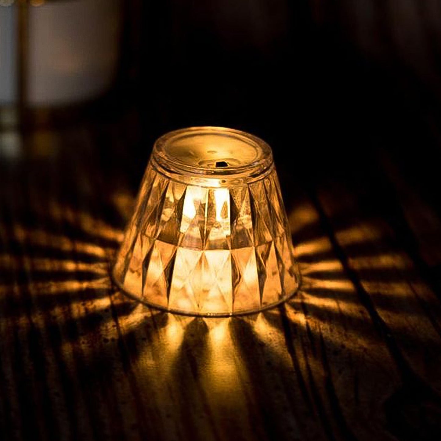 Wukusy cup-shaped crystal table lamp with elegant design, perfect for home decor, featuring a glass crystal shade on a sleek base.