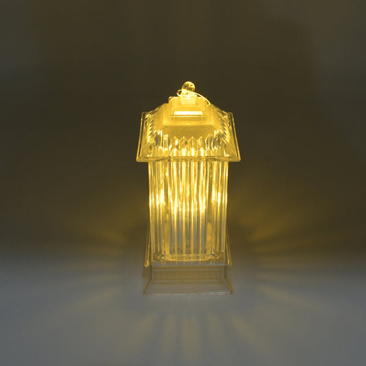 Wukusy lantern-shaped LED decorative light with flickering crystal candle effect, ideal for holiday or bedroom ambiance.
