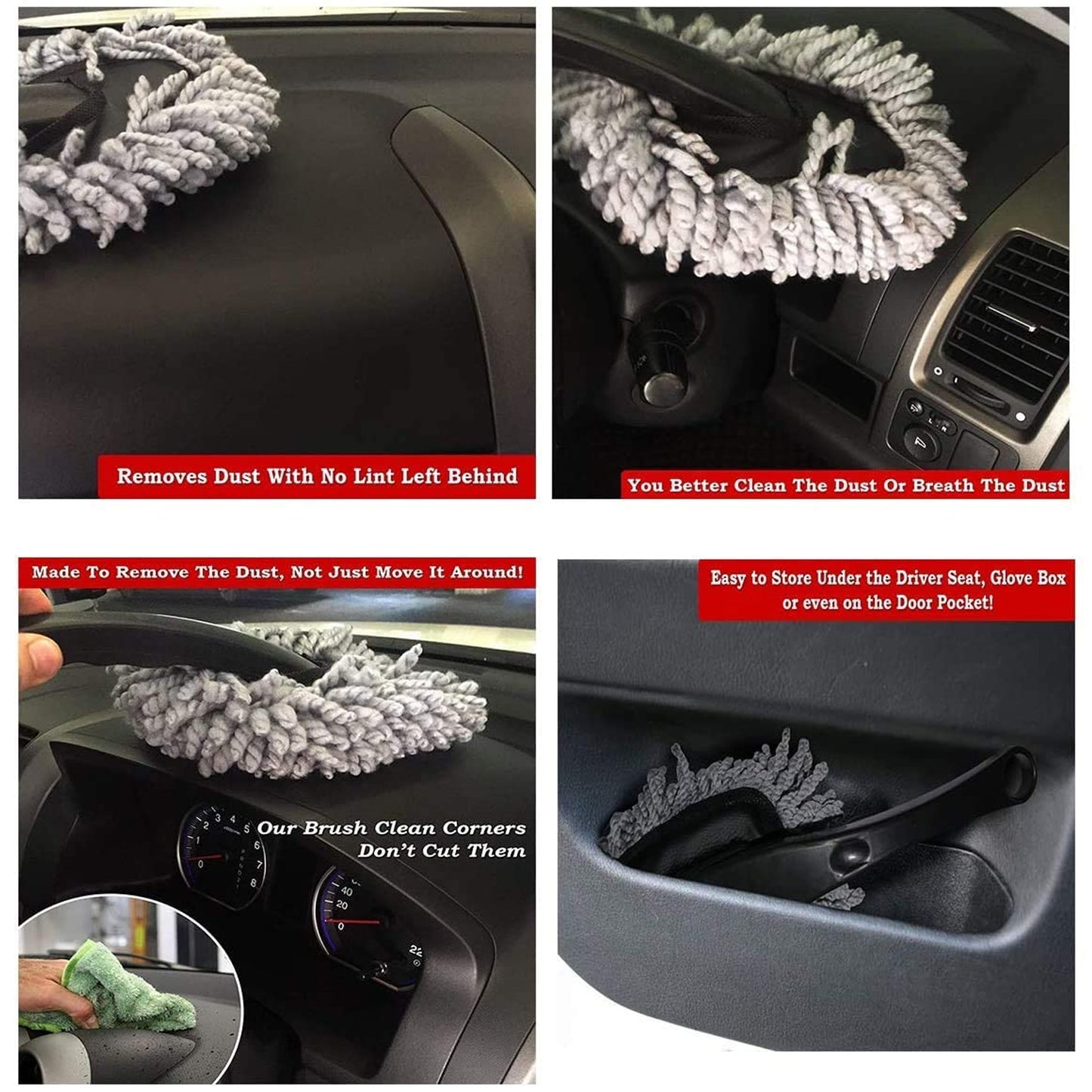 Wukusy 4098 car wash cleaning brush with microfiber dusting head, ideal for cleaning car windows, glass, and exterior surfaces.