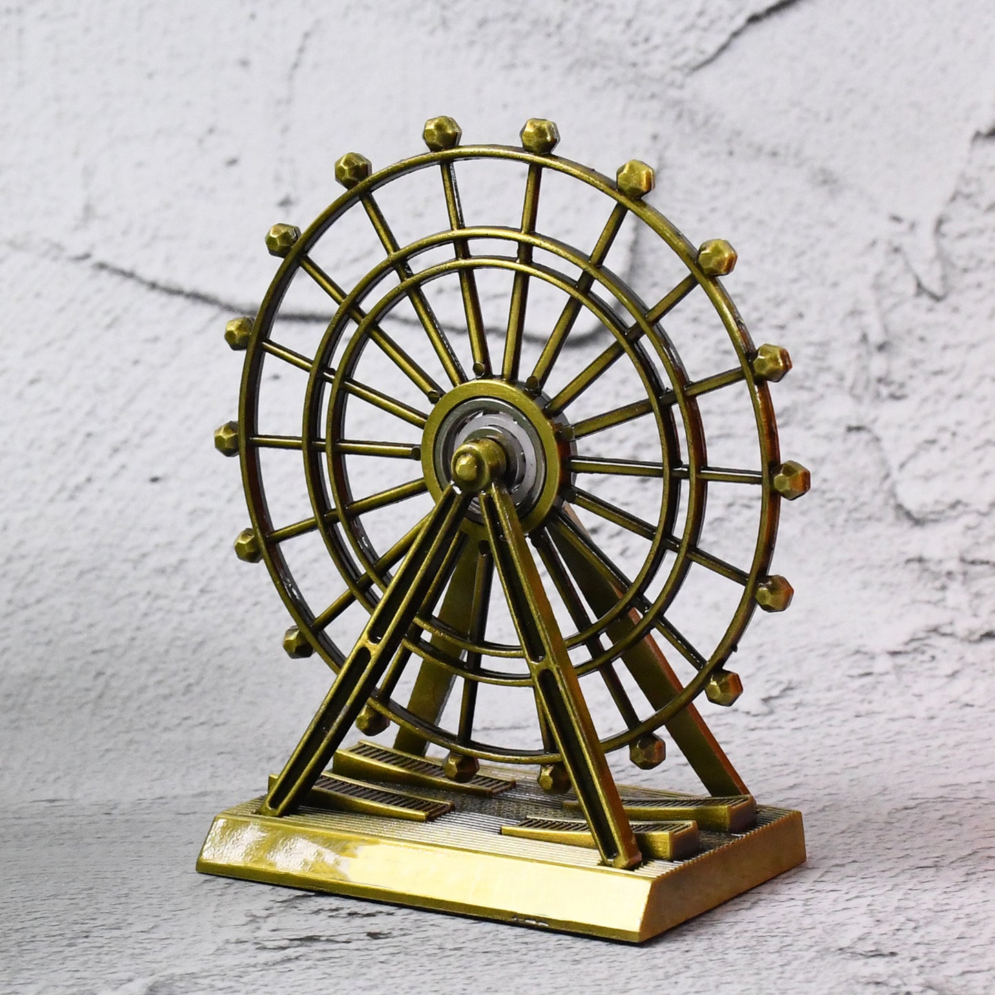 Wukusy metal desktop table decoration cabinet with wheel tower, featuring intricate design and compact size, suitable for office decor