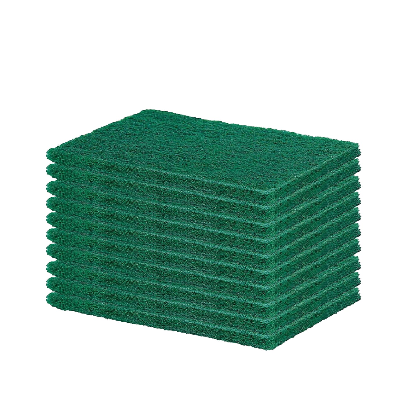 Set of 10 aqua green Wukusy scrub sponge cleaning pads for kitchen and home cleaning tasks, durable and effective.