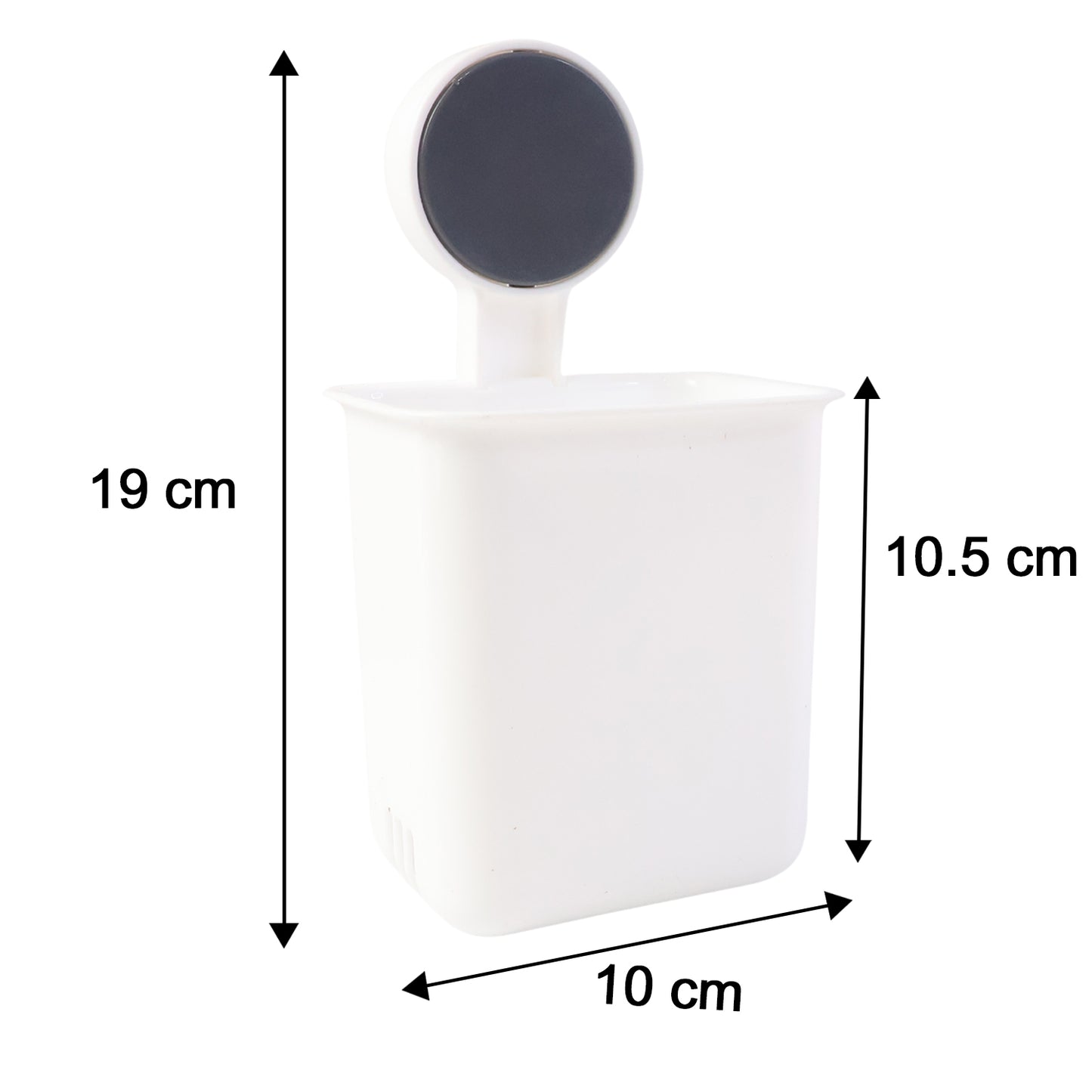 Wall-mounted Wukusy toothbrush holder and bathroom storage organizer with compartments for toothbrushes and accessories.