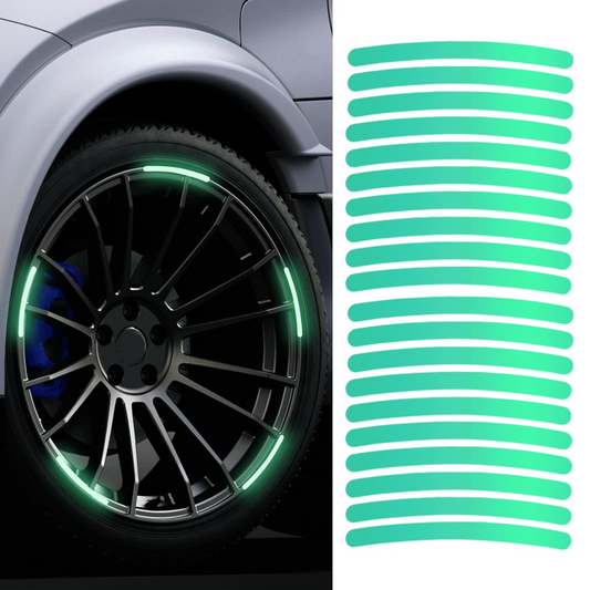 Reflective Car Wheel Stickers Multicolored 20 Pcs For Night Safety Velvet Wheels