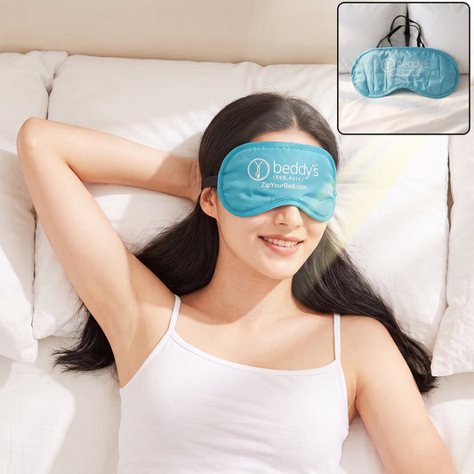 Wukusy soft sleep eye mask with padded design, elastic strap, light blocking for restful sleep, shown on a neutral background.